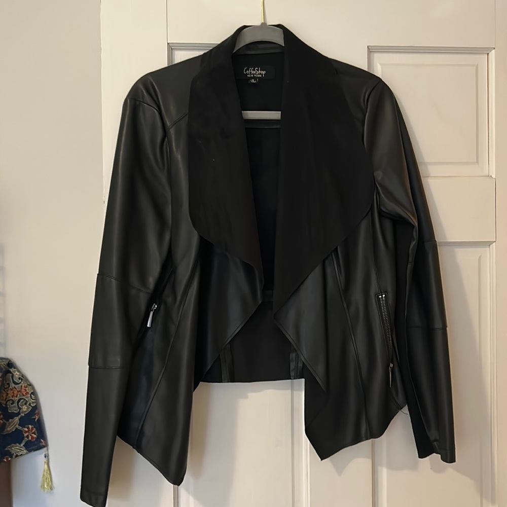 Chic pleather moto jacket